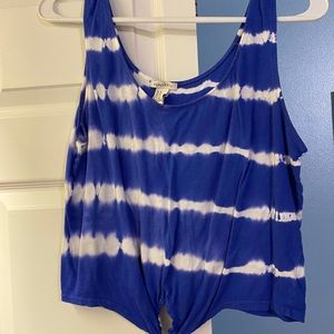 Blue and White Striped Tank Top